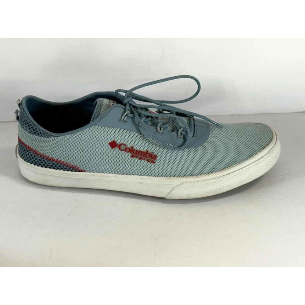 Columbia Dorado PFG Womens 9 Sneaker Mirage Blue Red Low Top Fishing Boat Shoes
